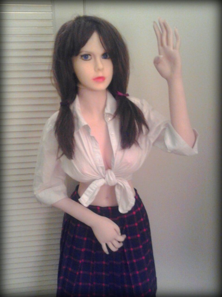 So she’s at it again, this time as a school girl although she’s not thrilled with the in